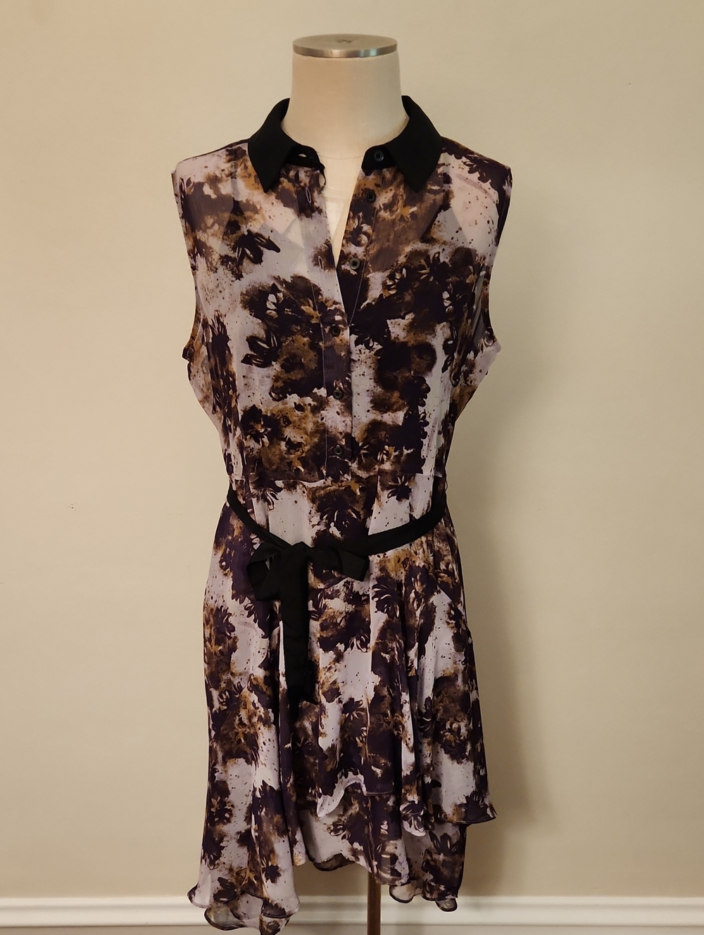 Simply Vera Vera Wang Sleeveless Ruffle Shirt Dress with Belt